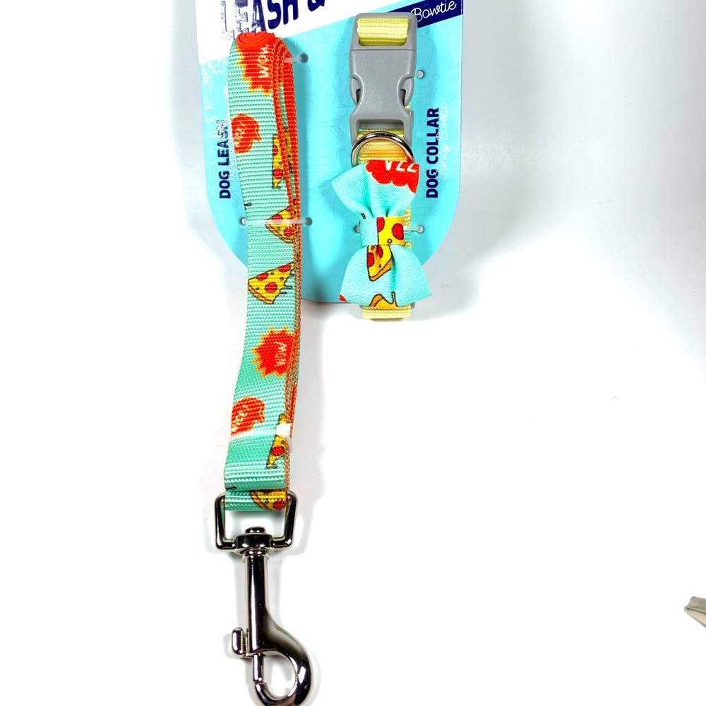 Dog leash and collar pizza theme wimsy collection